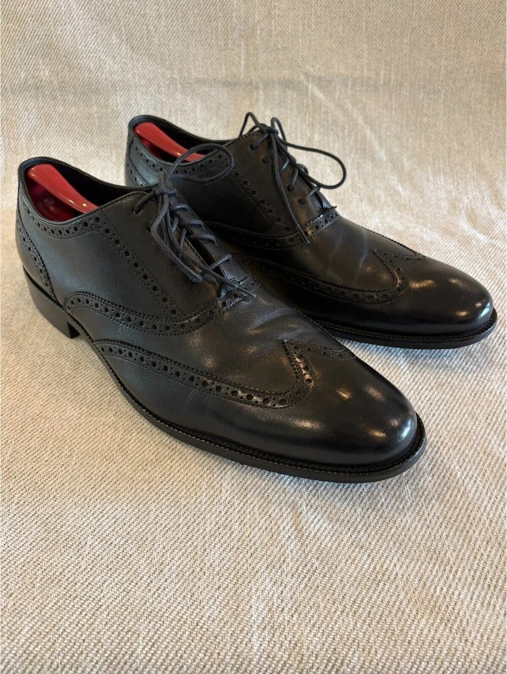 Cole Haan Williams Wingtip Oxford Black Leather Dress Shoes Mens 13 M C12209